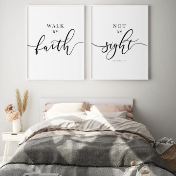 Walk By Faith And Not By Sight, 2 Corinthians 5:7, Printable Artwork