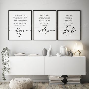For I Know The Thoughts That I Think Towards You Says The Lord, Jeremiah 29:11-14, Printable Artwork