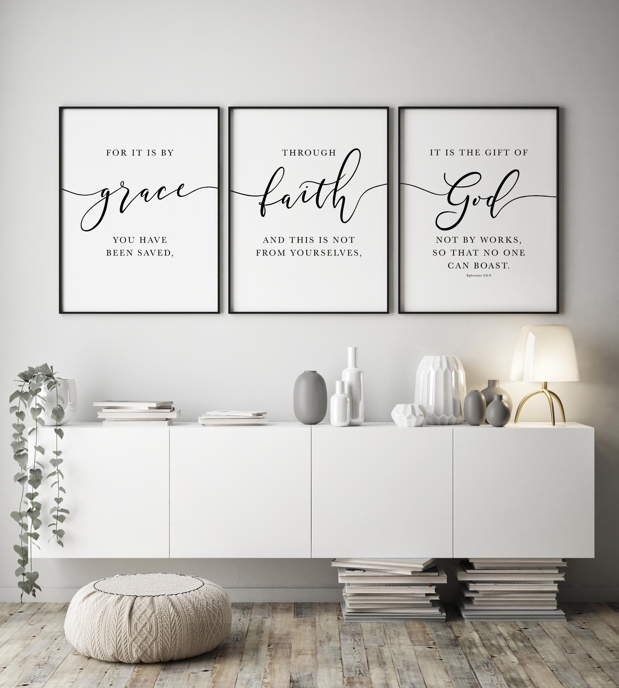 For It Is By Grace You Have Been Saved, Ephesians 2:8-9, Printable Artwork - Image 2
