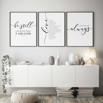 Scripture Set, Psalm 46, 1 corinthians 13, Matthew 28, Printable Artwork