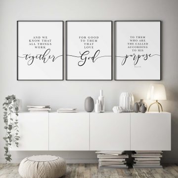 And We Know That All Things Work Together, Romans 8:28, Printable Artwork
