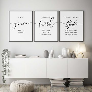 For By Grace Are Ye Saved, Ephesians 2:8, Printable Artwork