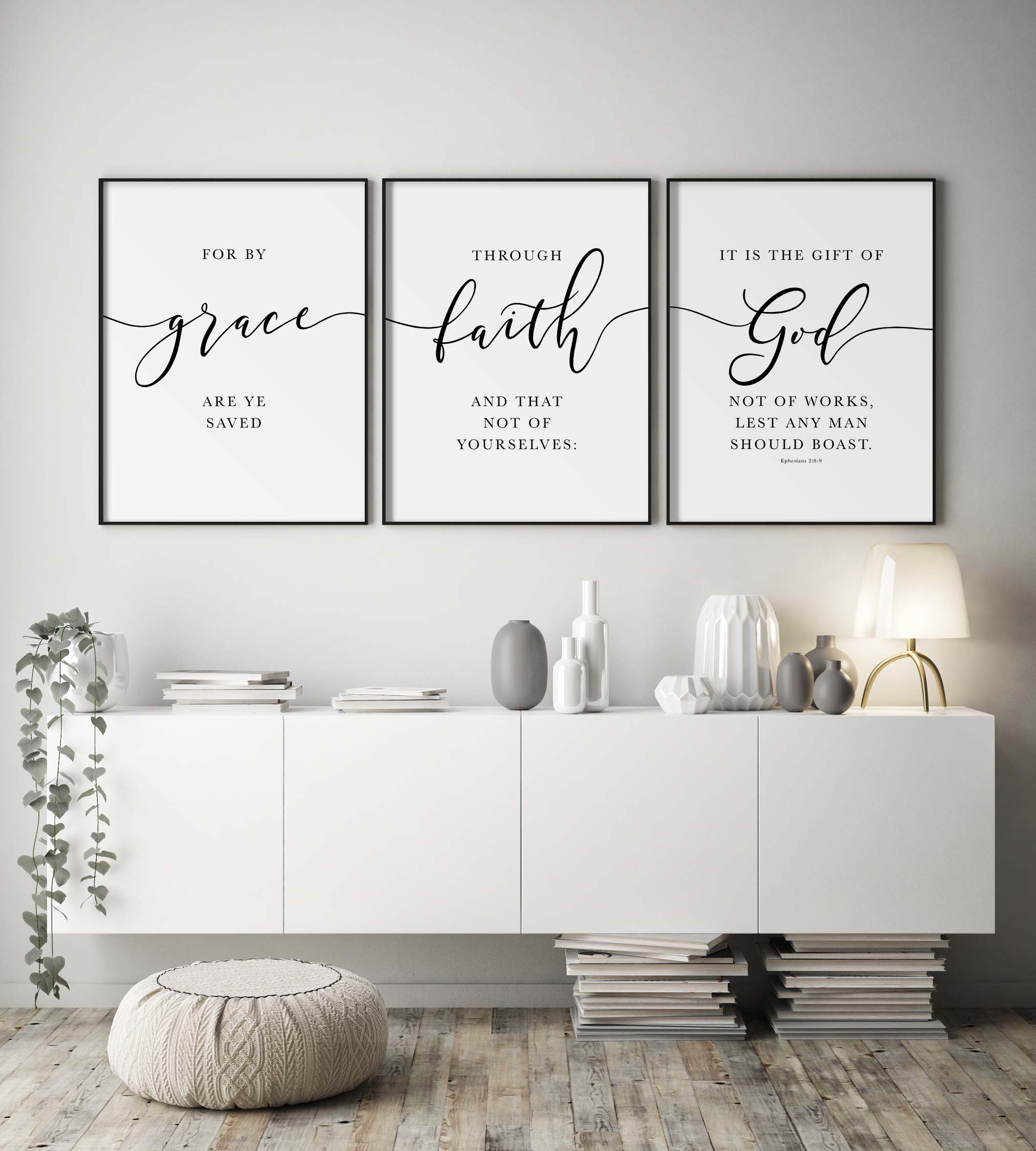 For By Grace Are Ye Saved, Ephesians 2:8, Printable Artwork