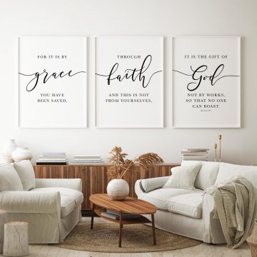 For It Is By Grace You Have Been Saved, Ephesians 2:8-9, Printable Artwork