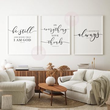 Scripture Set, Psalm 46, 1 thessalonians 5, Matthew 28, Printable Artwork