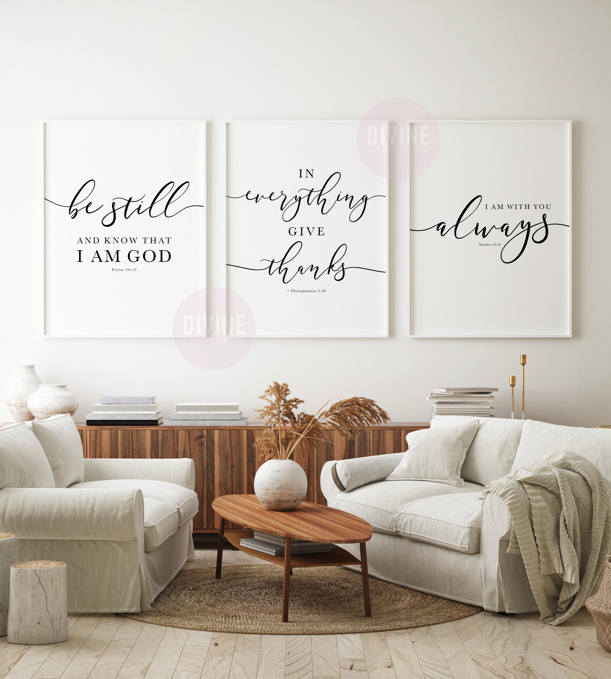 Scripture Set, Psalm 46, 1 thessalonians 5, Matthew 28, Printable Artwork - Image 2