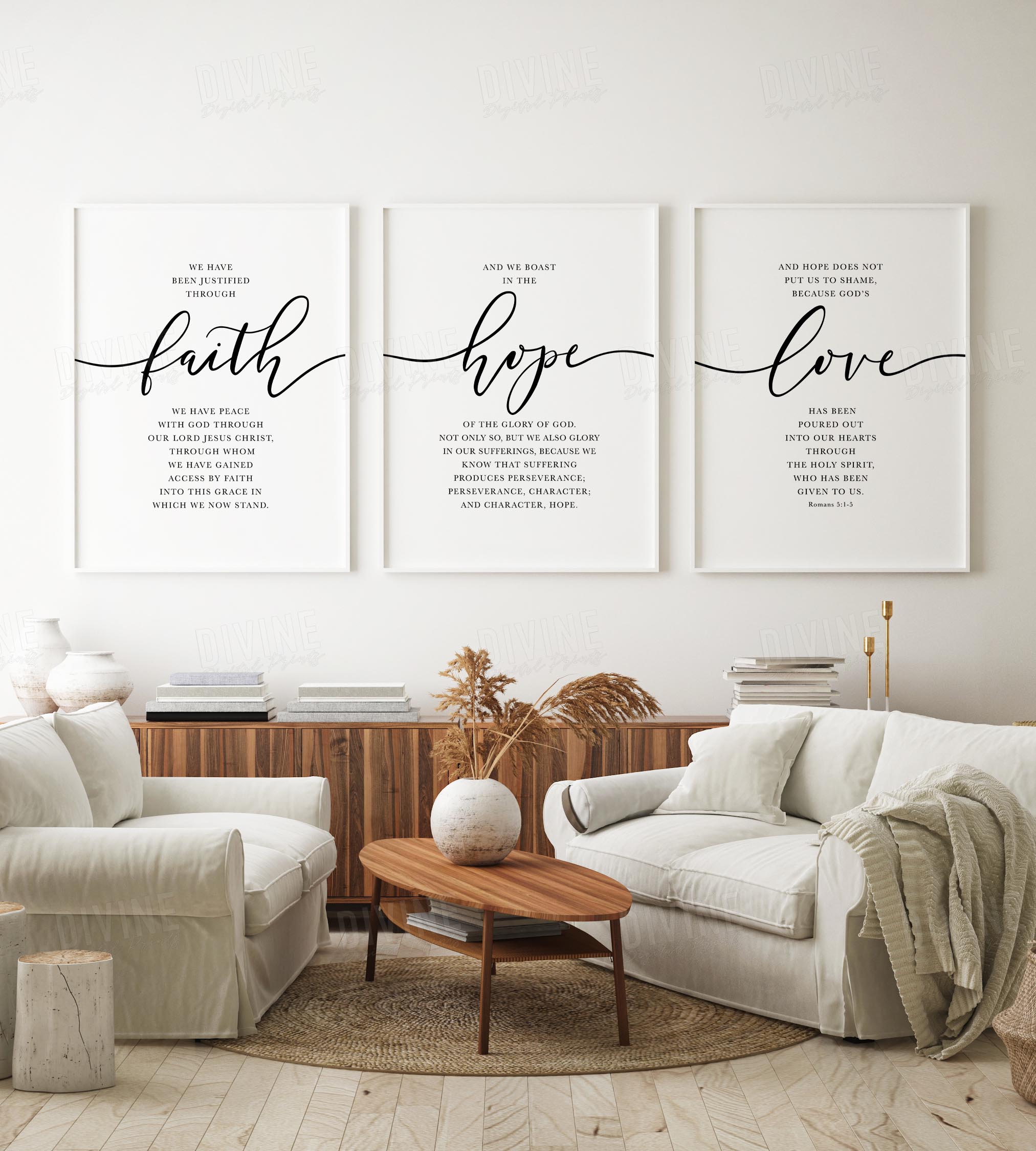 We Have Been Justified Through Faith, Romans 5:1-5, Printable Artwork - Image 2