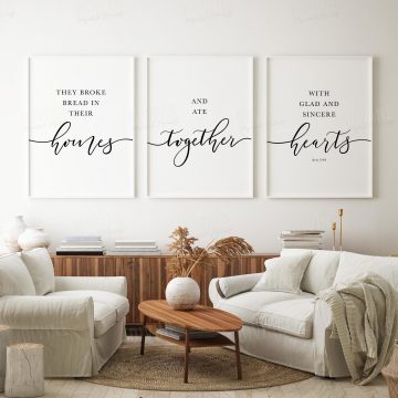 The Broke Bread Together In Their Homes, Acts 2:46, Printable Artwork