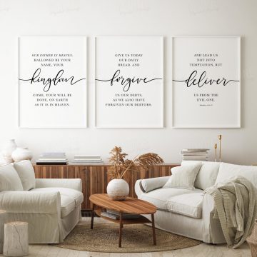 Our Father In Heaven Hallowed Be Your Name, Matthew 6:9-13, Printable Artwork