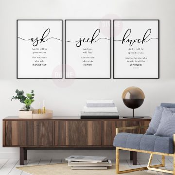 Ask And It Shall Be Given To You, Matthew 7:7, Printable Artwork
