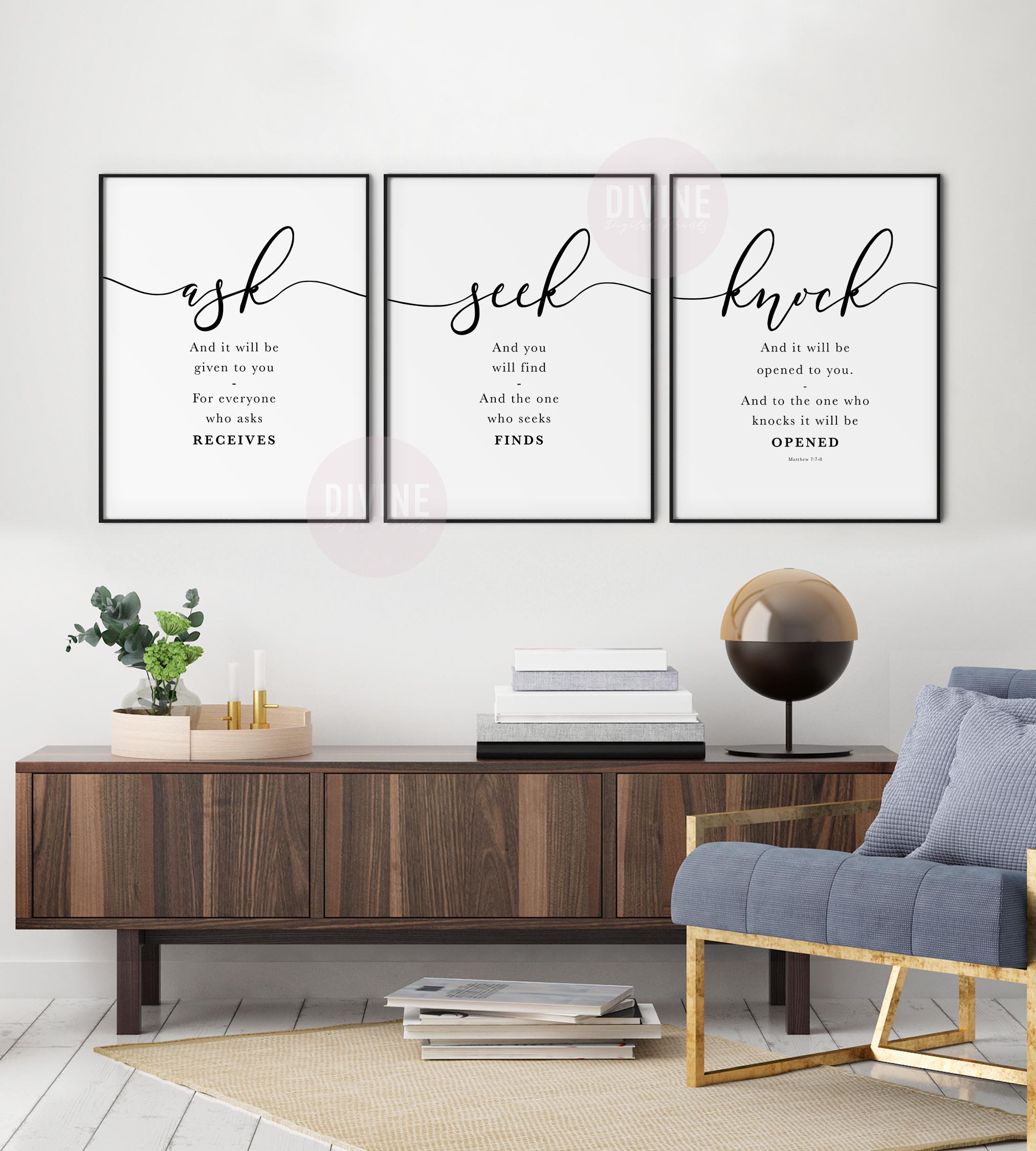 Ask And It Shall Be Given To You, Matthew 7:7, Printable Artwork - Image 2