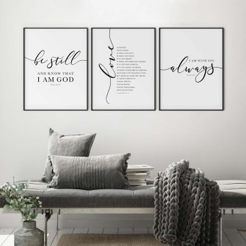 Scripture Set, Psalm 46, 1 corinthians 13, Matthew 28, Printable Artwork