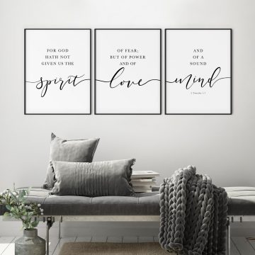 For God Hath Not Given Us A Spirit Of Fear, 2 Timothy 1:7, Printable Artwork