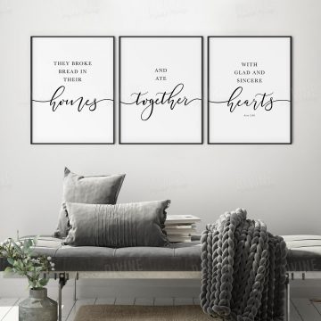 The Broke Bread Together In Their Homes, Acts 2:46, Printable Artwork