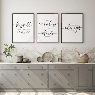 Scripture Set, Psalm 46, 1 thessalonians 5, Matthew 28, Printable Artwork