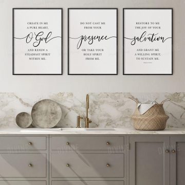 Create In Me A Pure Heart O God, Psalm 51, Printable Artwork