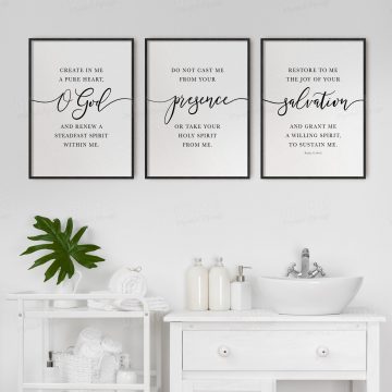 Create In Me A Pure Heart O God, Psalm 51, Printable Artwork