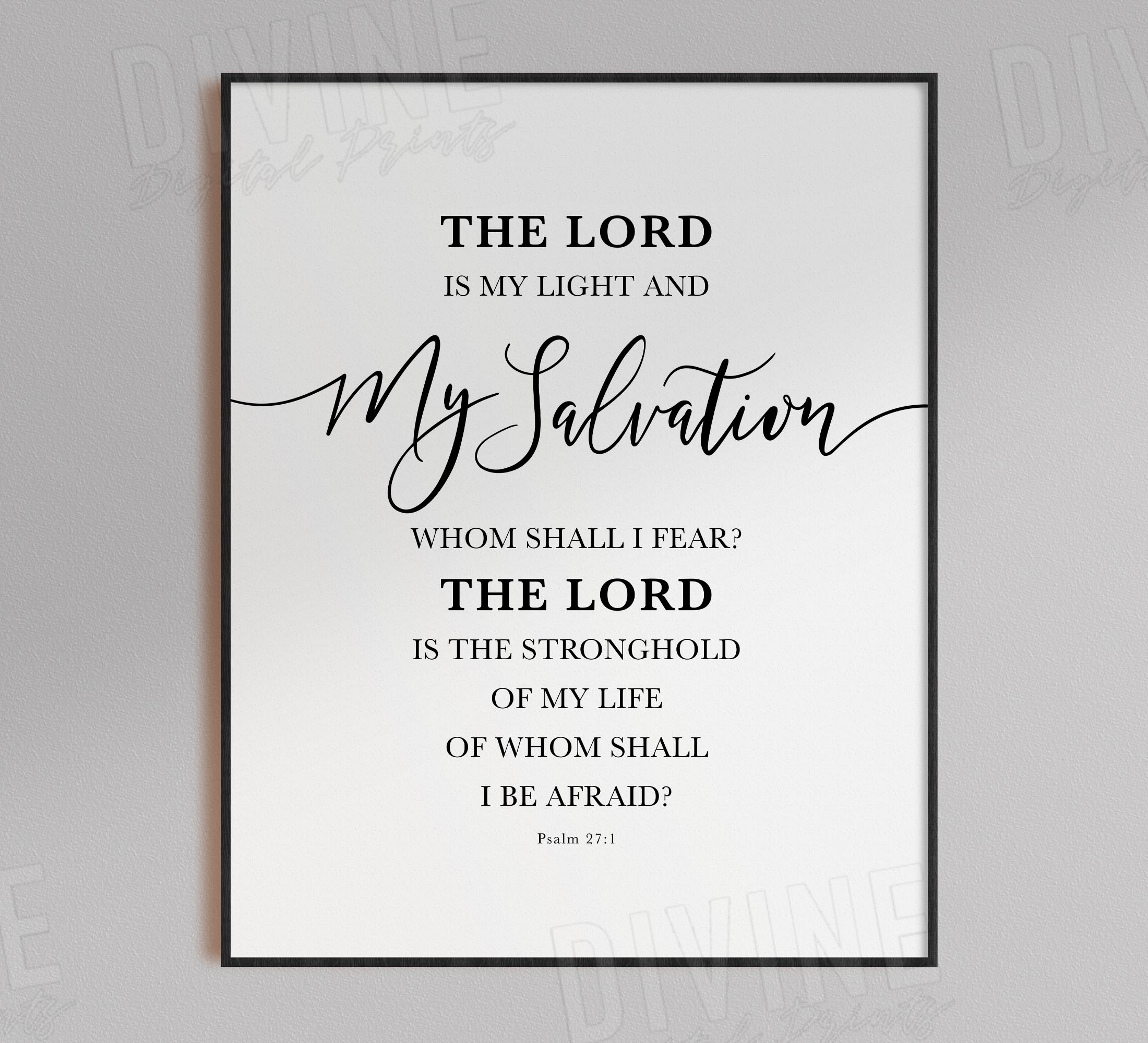 The Lord Is My Light And My Salvation, Psalm 27:1, Printable Artwork - Image 3