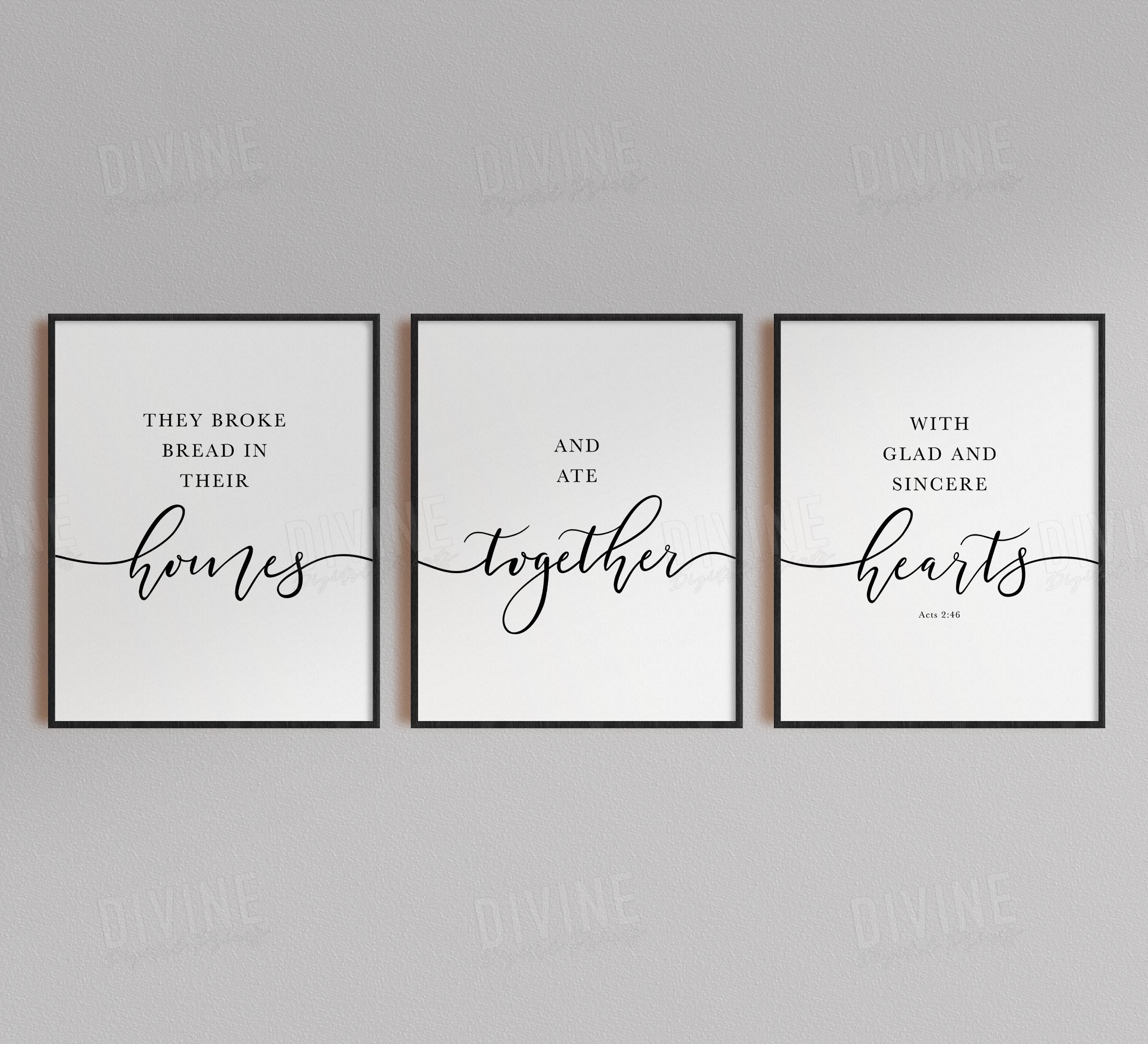 The Broke Bread Together In Their Homes, Acts 2:46, Printable Artwork - Image 6