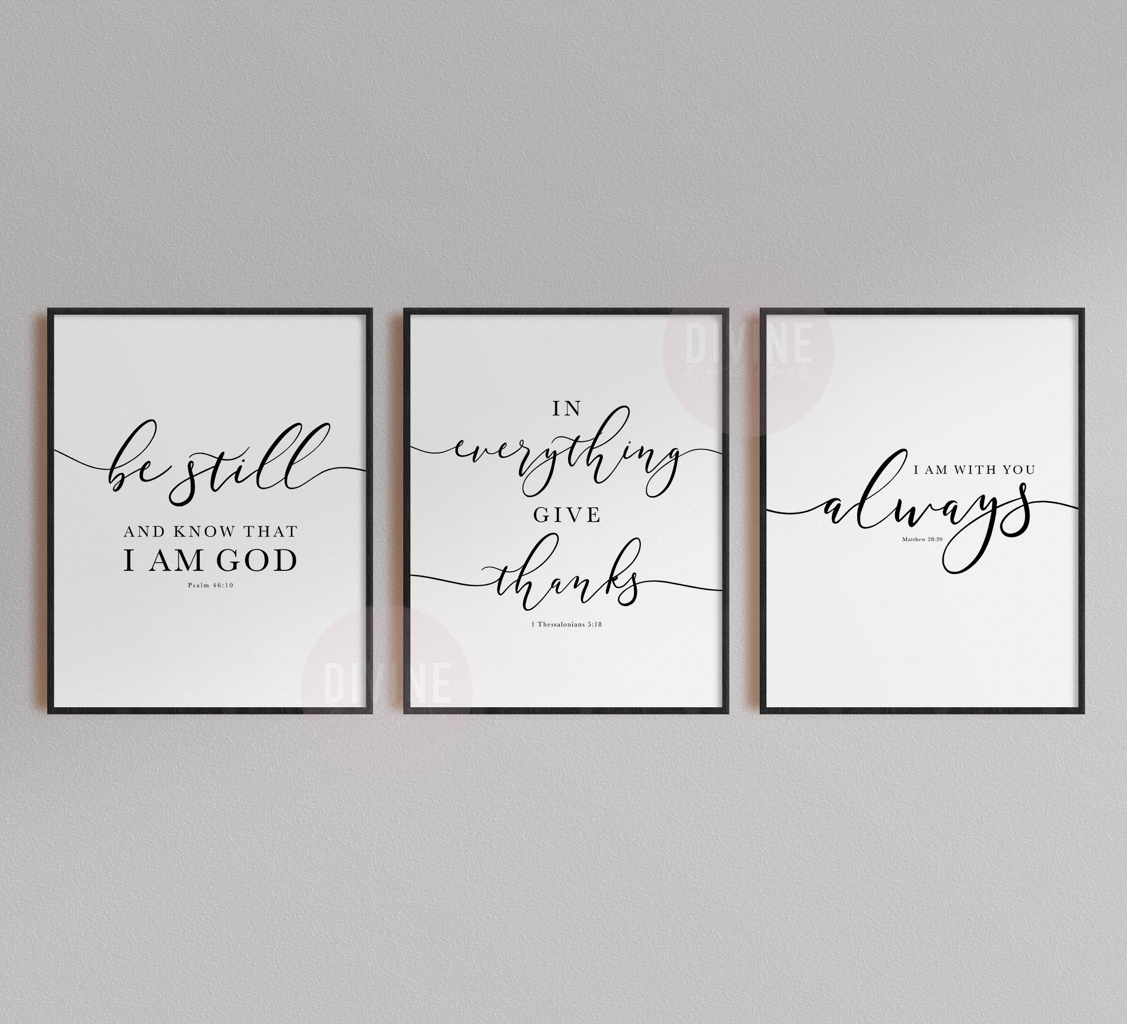 Scripture Set, Psalm 46, 1 thessalonians 5, Matthew 28, Printable Artwork - Image 6