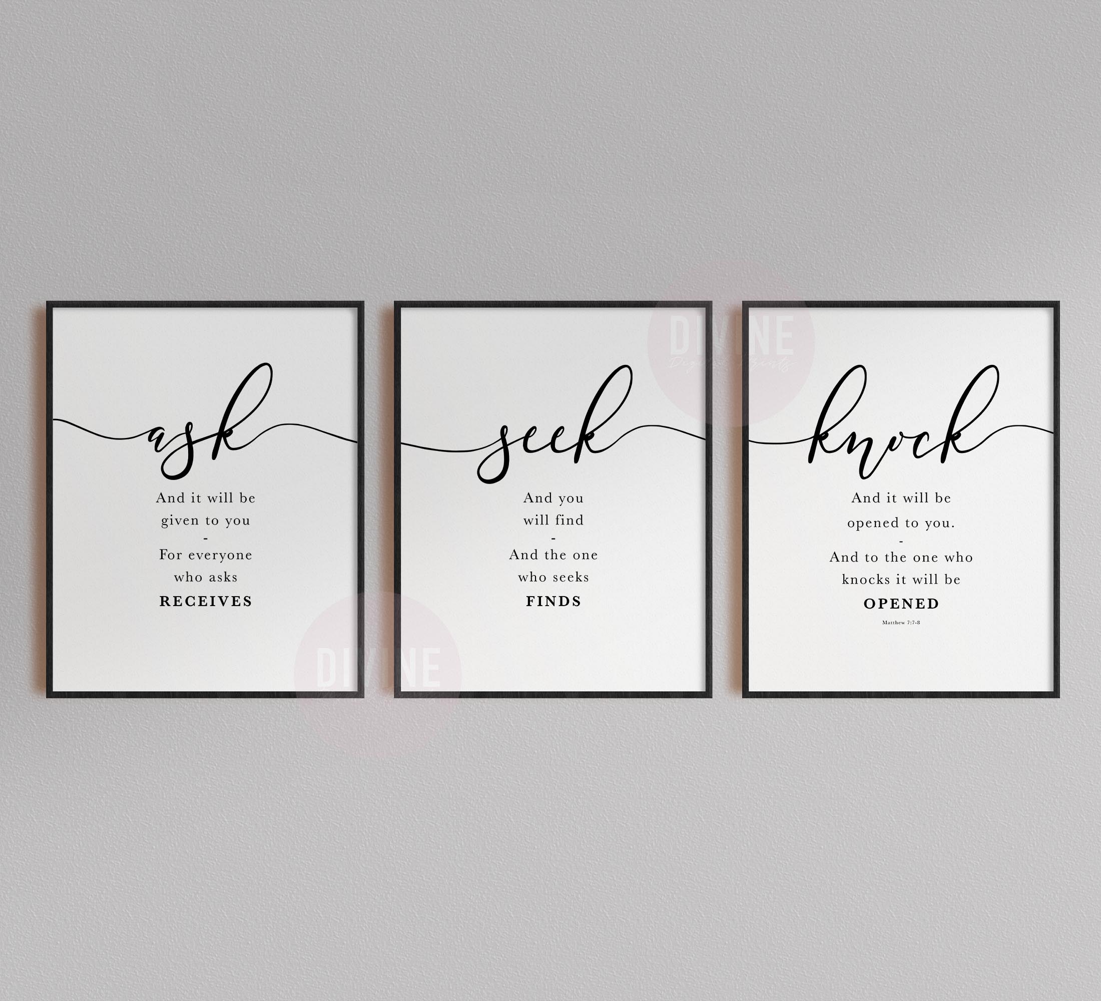 Ask And It Shall Be Given To You, Matthew 7:7, Printable Artwork - Image 6