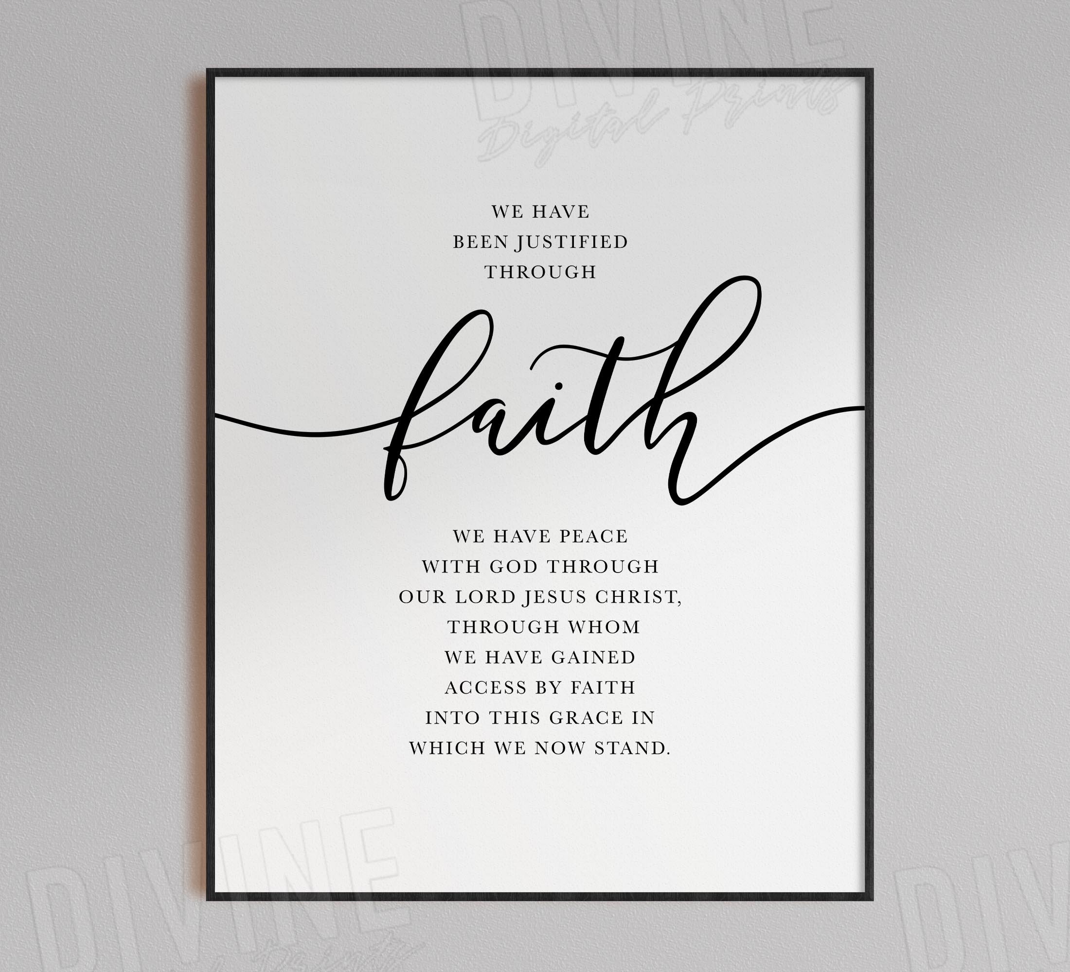 We Have Been Justified Through Faith, Romans 5:1-5, Printable Artwork - Image 3