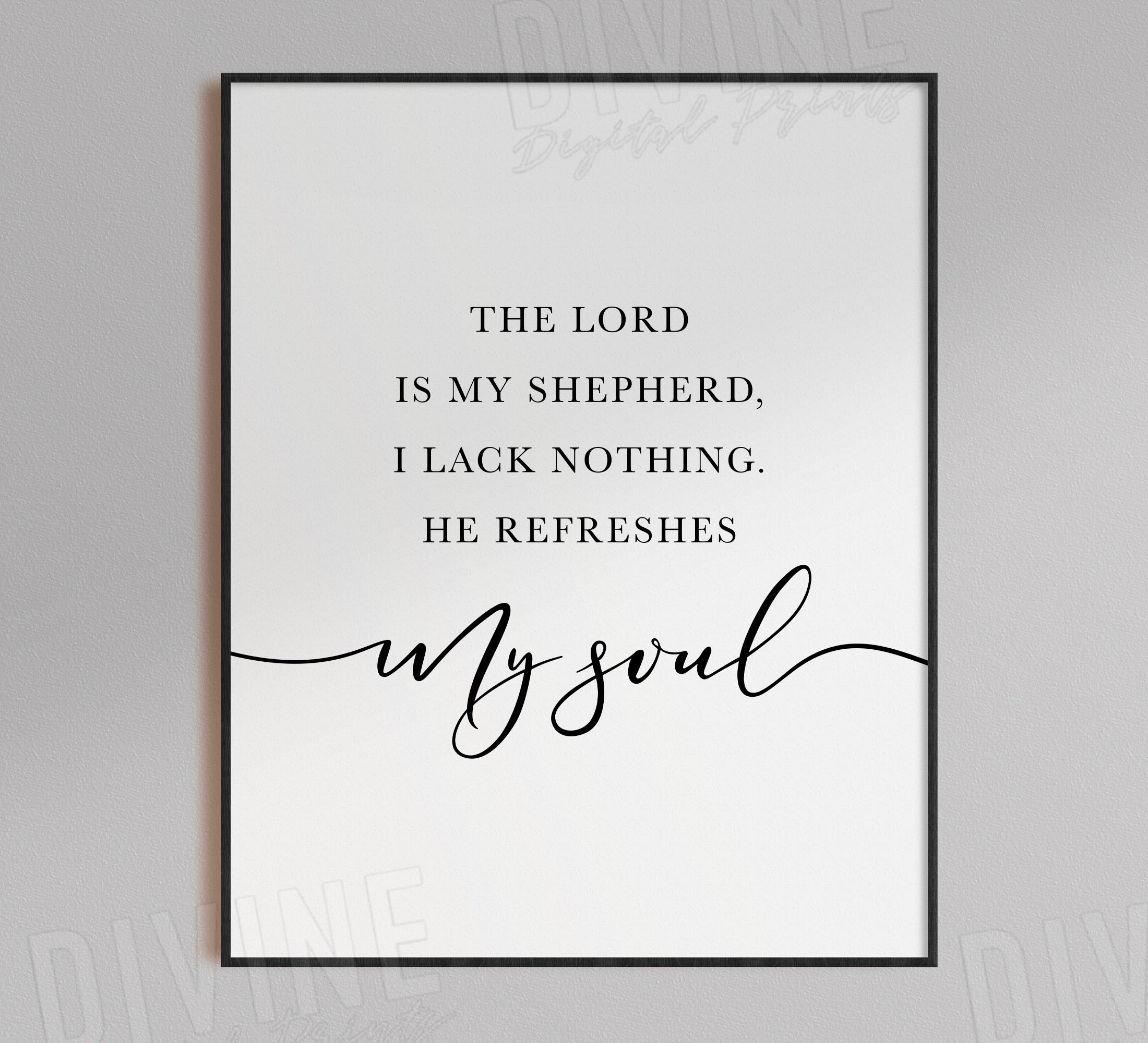 The Lord Is My Shepherd, Psalm 23, Printable Artwork - Image 3