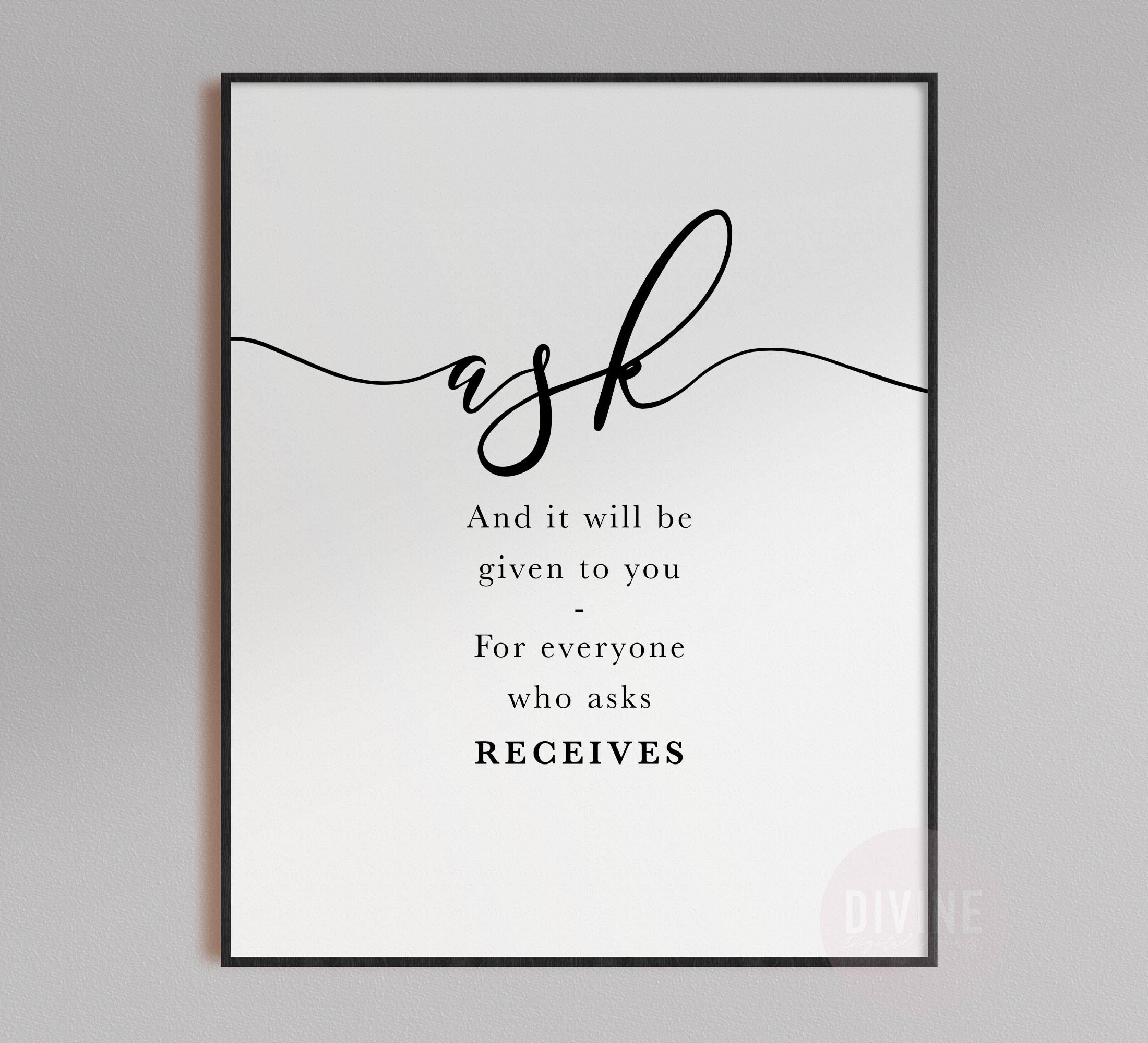 Ask And It Shall Be Given To You, Matthew 7:7, Printable Artwork - Image 3
