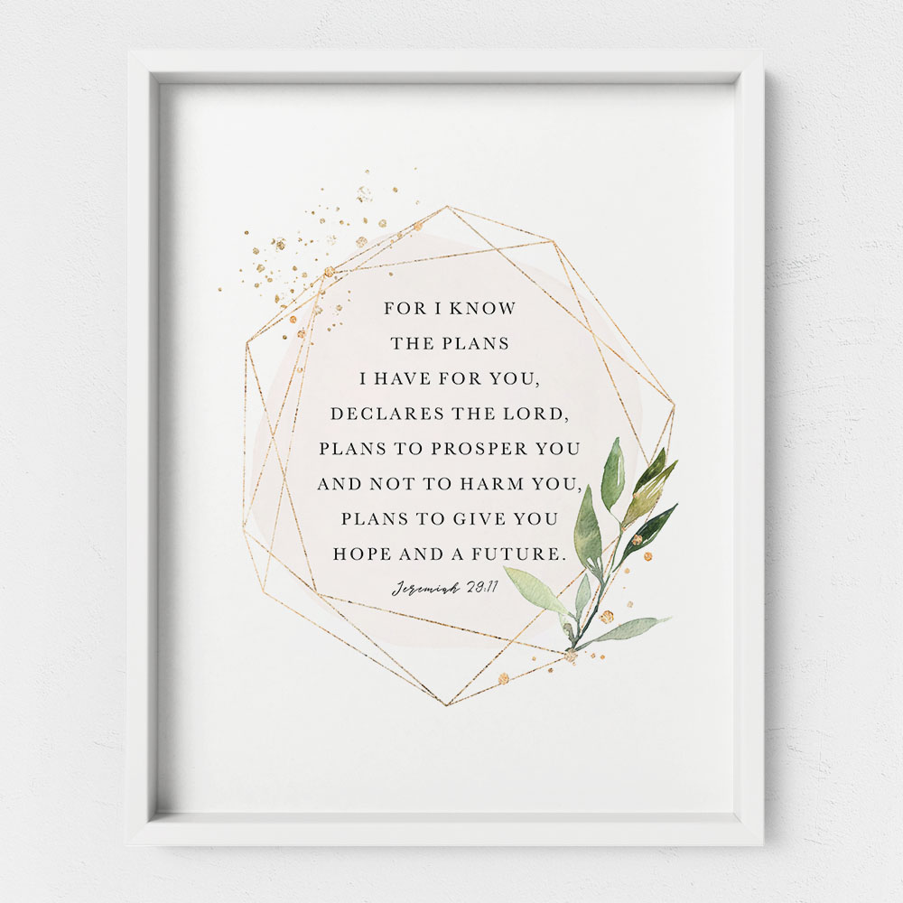 For I Know The Plans I Have For You, Jeremiah 29:11, Printable Artwork - Image 3