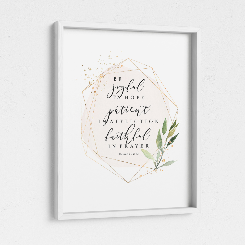 Be Joyful In Hope, Patient In Affliction, Romans 12:12, Printable Artwork - Image 4