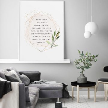 For I Know The Plans I Have For You, Jeremiah 29:11, Printable Artwork