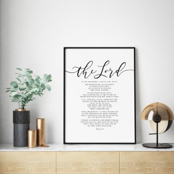 The Lord Is My Shepherd, Psalm 23, Printable Artwork