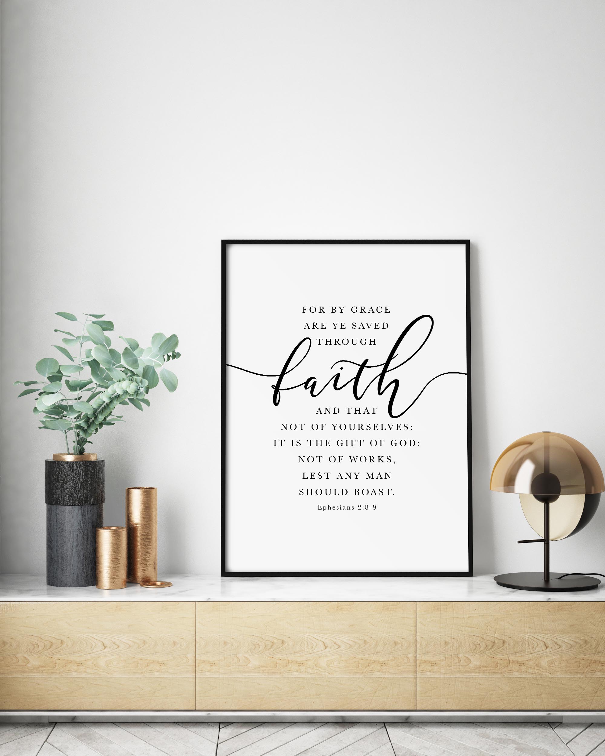 For By Grace Are Ye Save Through Faith, Ephesians 2:8-9, Printable Artwork - Image 2