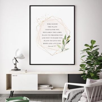 For I Know The Plans I Have For You, Jeremiah 29:11, Printable Artwork
