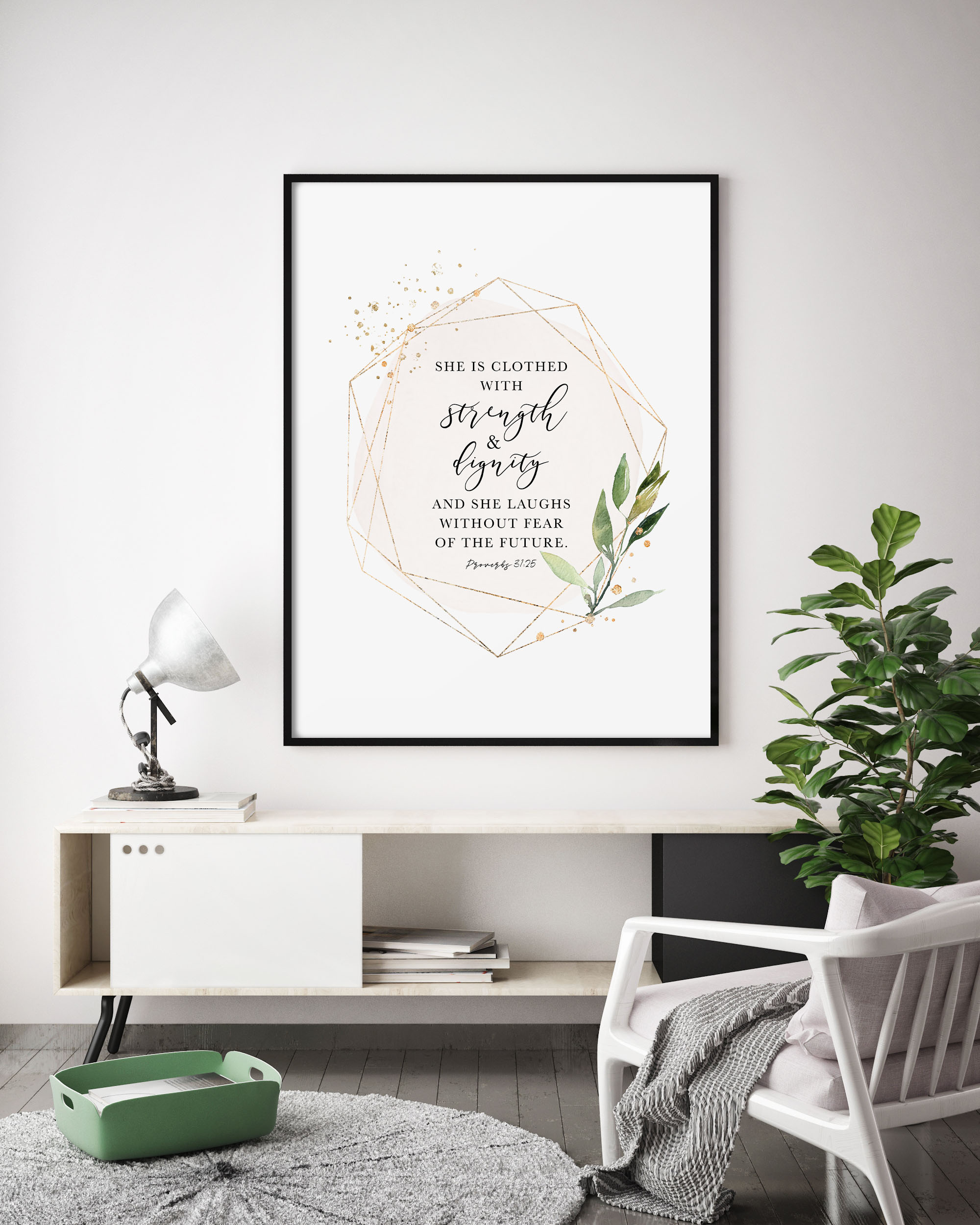 She Is Clothed With Strength And Dignity, Proverbs 31:25, Printable Artwork - Image 2