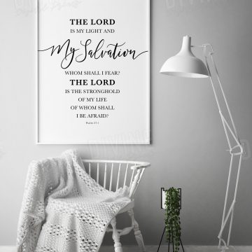The Lord Is My Light And My Salvation, Psalm 27:1, Printable Artwork