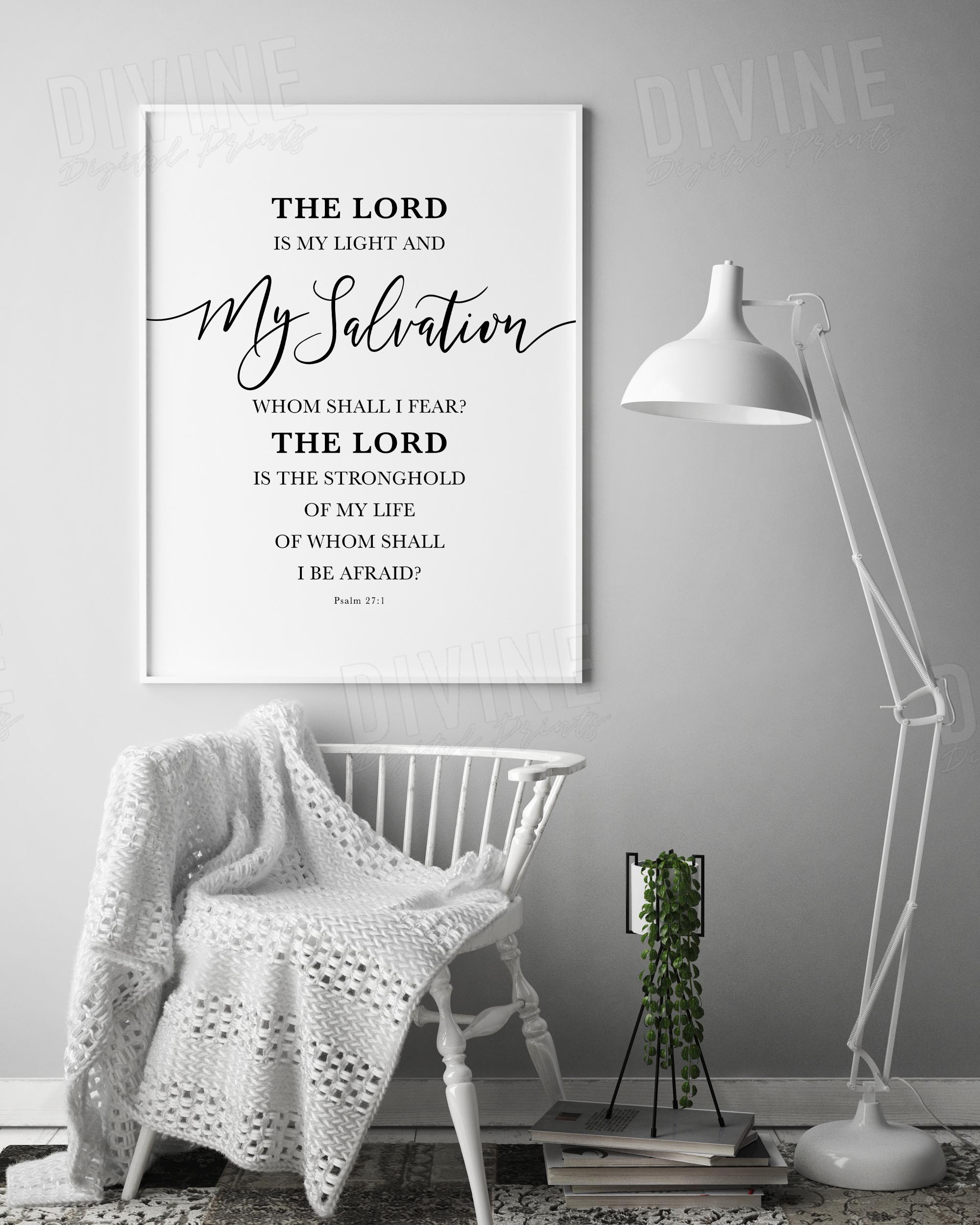 The Lord Is My Light And My Salvation, Psalm 27:1, Printable Artwork - Image 2