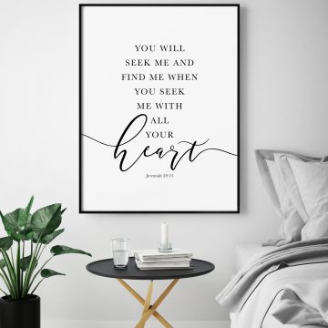 You Will Seek Me And Find Me, Jeremiah 29:13, Printable Artwork