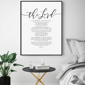 The Lord Is My Shepherd, Psalm 23, Printable Artwork