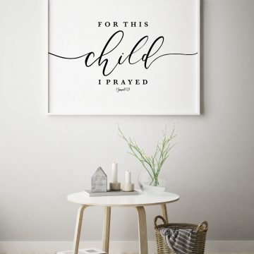 For This Child I Prayed, 1 Samuel 1:27, Printable Artwork