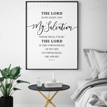 The Lord Is My Light And My Salvation, Psalm 27:1, Printable Artwork