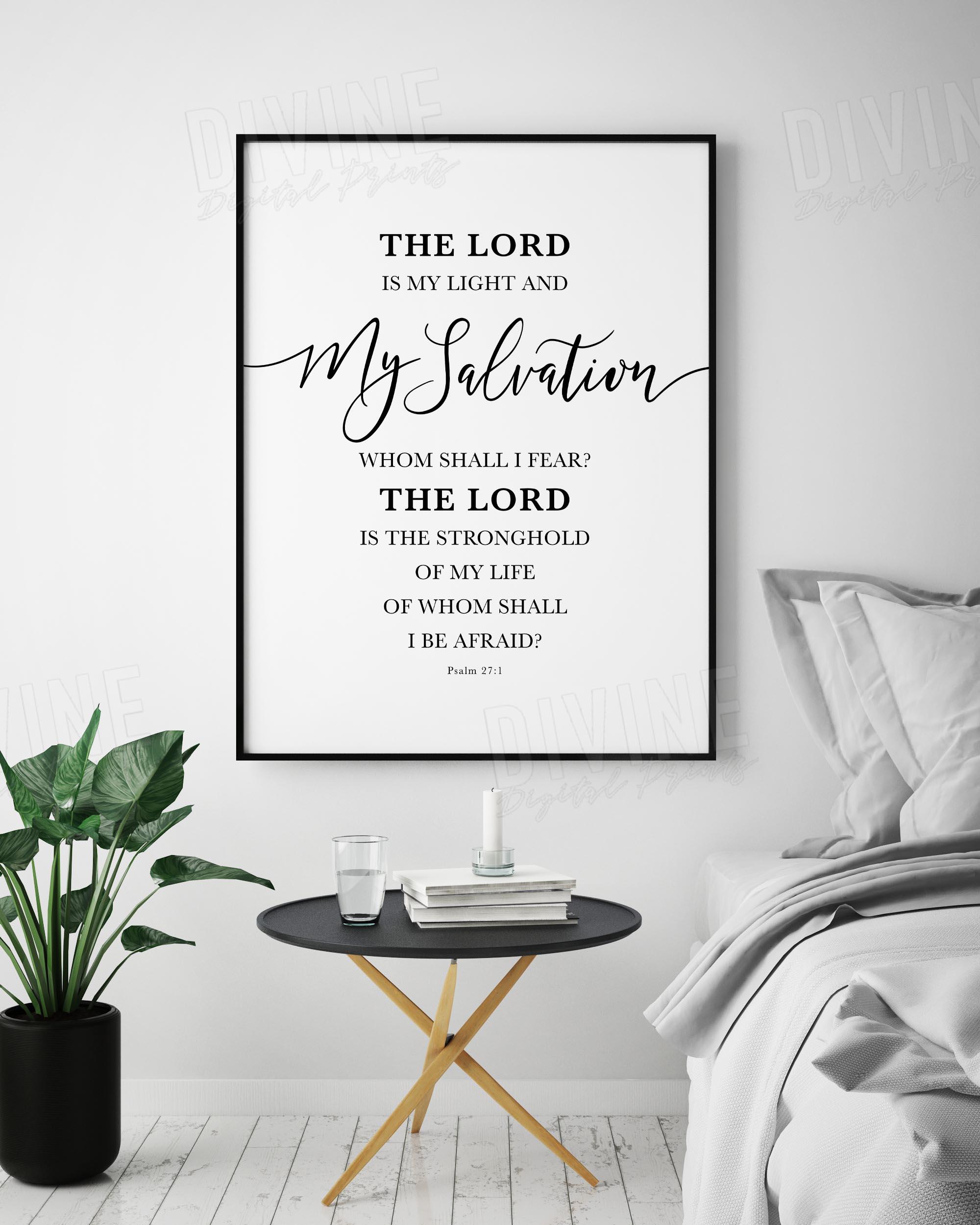 The Lord Is My Light And My Salvation, Psalm 27:1, Printable Artwork