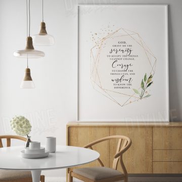 Serenity Prayer, God Grant Me The Serenity, Printable Artwork