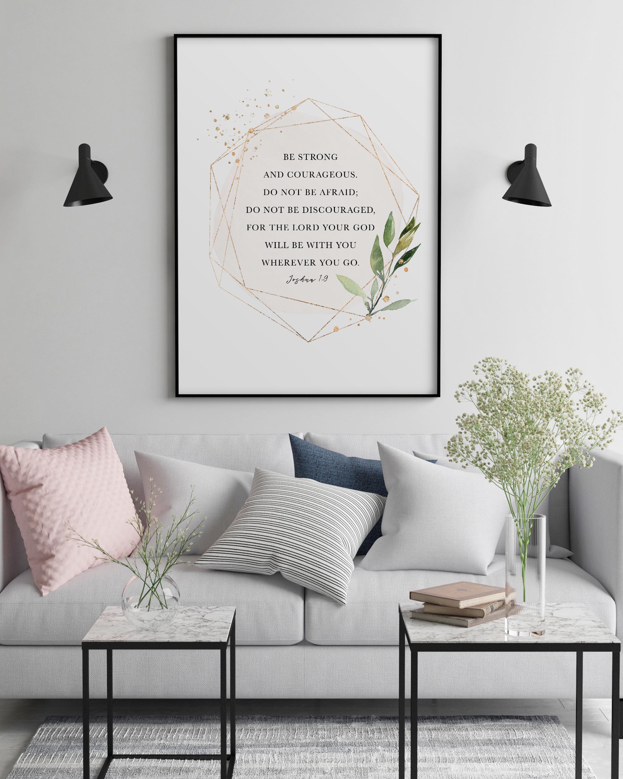 Be Strong And Courageous, Joshua 1:9, Printable Artwork - Image 2