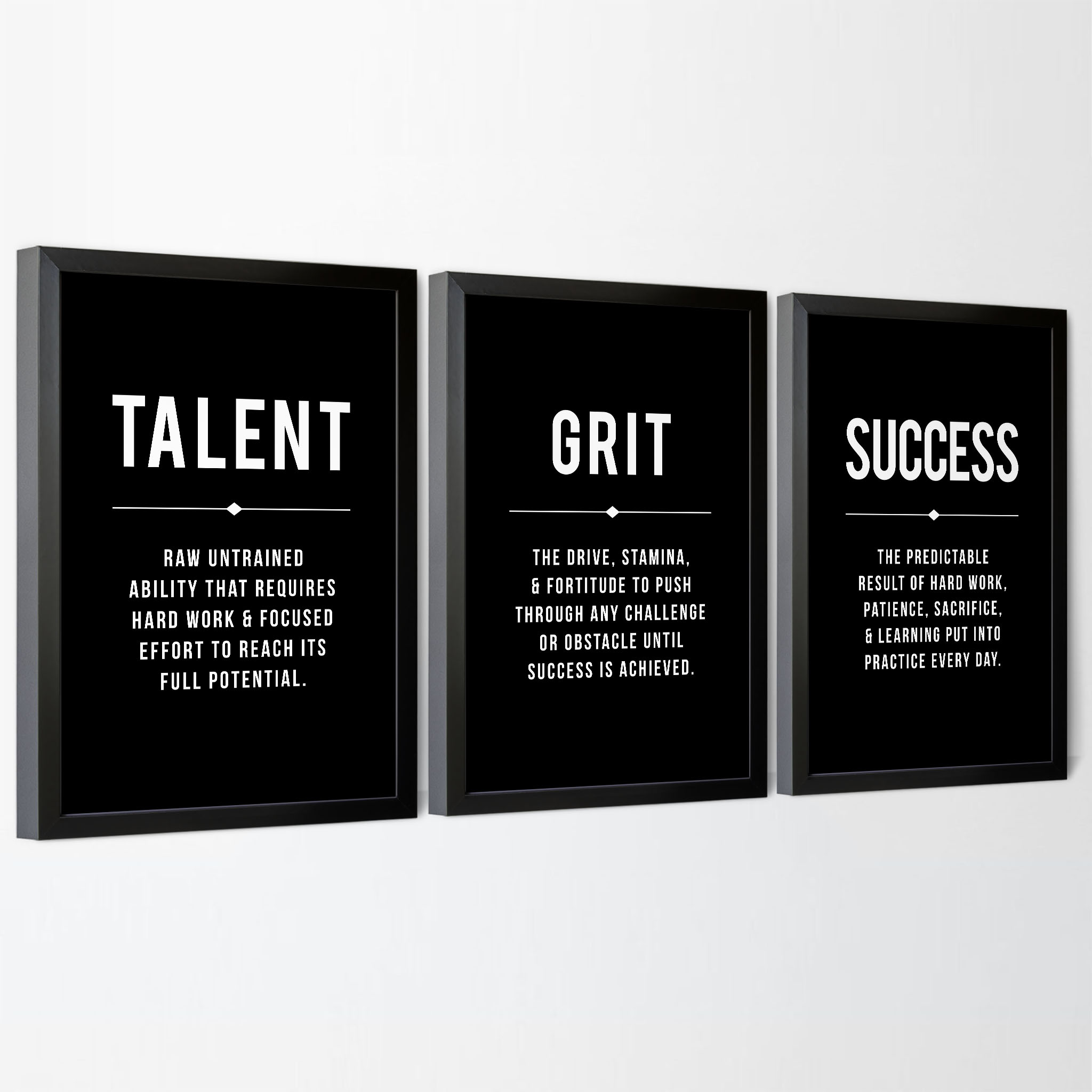 Talent Grit Success Definition Set of 3 Printable Artwork - Image 2
