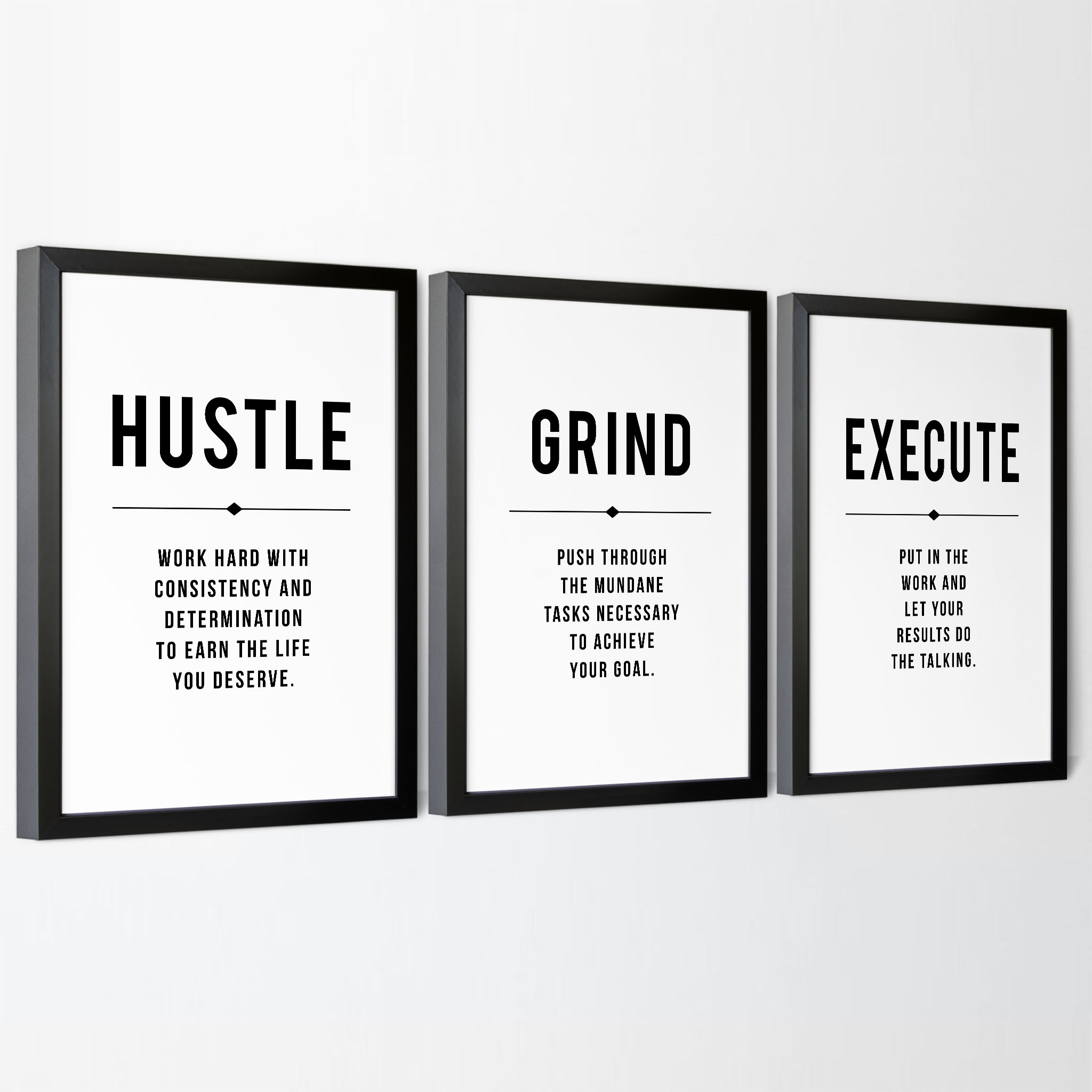 Hustle Grind Execute Definition Set of 3 Printable Artwork - Image 2