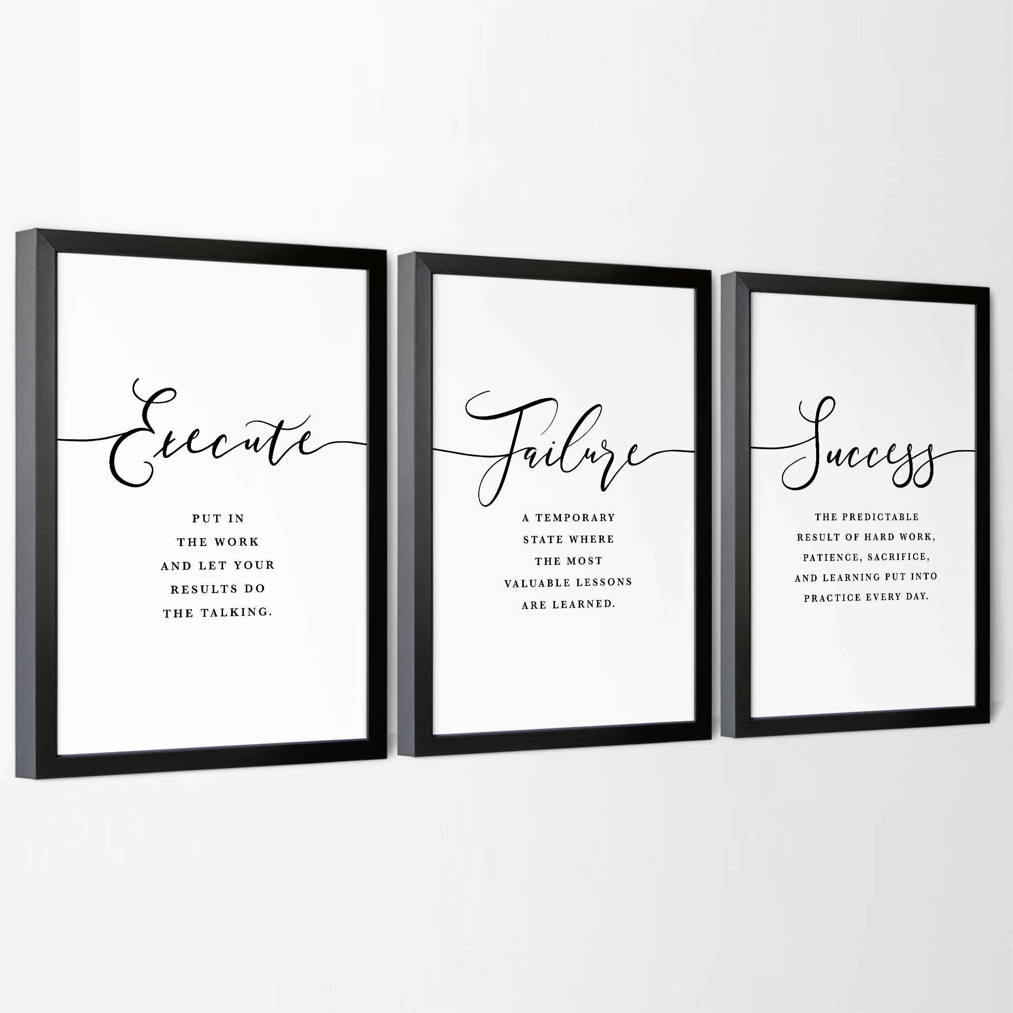 Execute Failure Success Definition Set of 3 Printable Artwork - Image 2