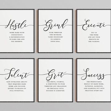 Set of 6 Definition Printable Artwork