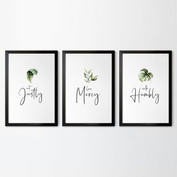Act Justly, Love Mercy, Walk Humbly, Micah 6:8, Printable Artwork