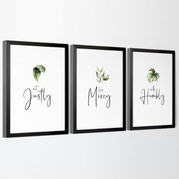 Act Justly, Love Mercy, Walk Humbly, Micah 6:8, Printable Artwork